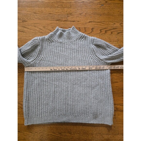 Boden Sweater Womens 14 Gray Wool Blend Chunky Knit Mock Neck - Picture 7 of 7